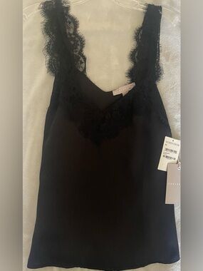 Chelsea28 Black Lace V-Neck Top